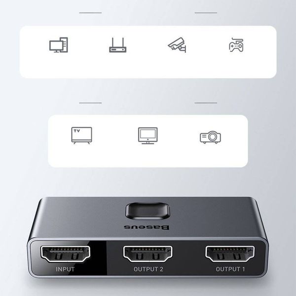 سوییچ دو پورت باسئوس مدل HDMI Switcher(گارانتی 24 ماهه آونگ)