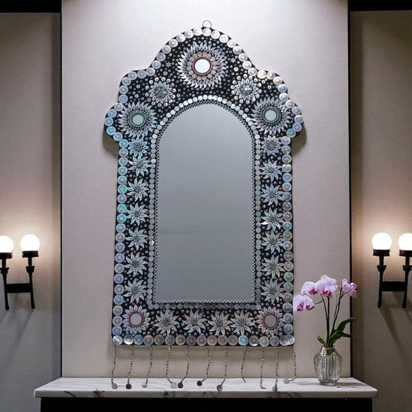 آینه دست ساز طرح سکه دوزی بلوچستان