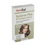 کپسول مکمل تقویت پوست، مو و ناخن آپوویتال مدل Hyaluron Plus بسته 30 عددی، حاوی هیالورونیک اسید، کلاژن هیدرولیز شده، ویتامین C و 