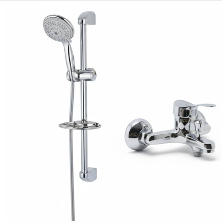ست 2 عددی شیر و دوش حمام یونیکا کروم (5 سال گارانتی شیرآلات)
