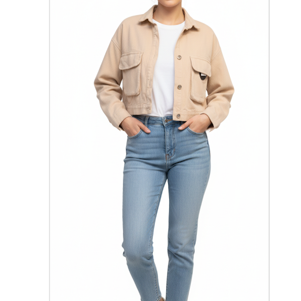 کراپ کت کتان زنانه