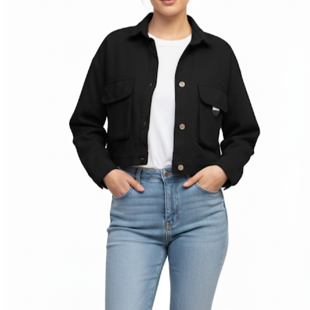 کراپ کت کتان زنانه