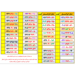 خطوط موجود ایرانسل آپدیت 15 آبان 1404