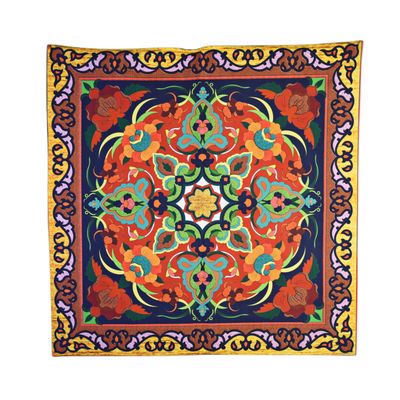 رومیزی مدل مخمل طرح کاشی کد 129
