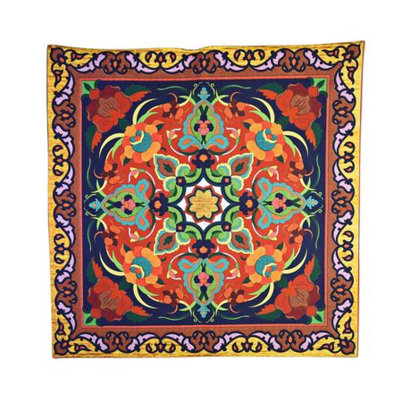 رومیزی مدل مخمل طرح کاشی کد 129