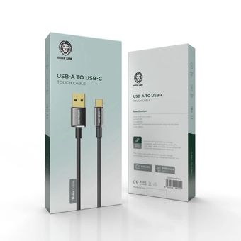 کابل شارژ Green Lion Tough مدل تایپ سی به USB-A با بدنه فلزی تقویت‌شده، 1 متری، پشتیبانی از شارژ سریع