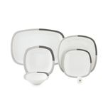 سرویس غذاخوری 27 پارچه چینی زرین ایران سری کواترو مدل وگاس اوریت درجه یک