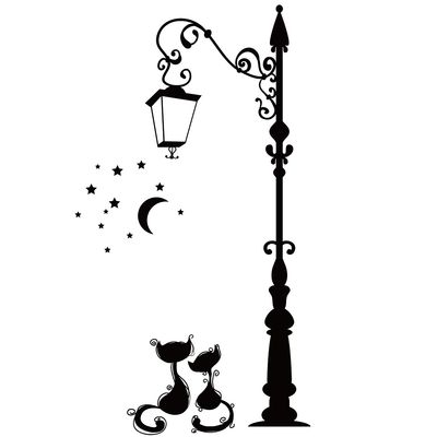 استیکر دیواری سالسو طرح calm night cats a.z