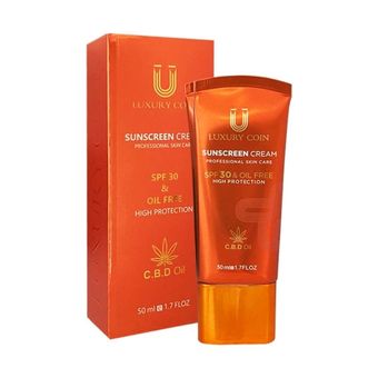 کرم ضد آفتاب بدون رنگ لاکچری کوین SPF 30 مدل 002 ‌مناسب انواع پوست حجم 50 میلی‌لیتر