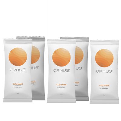 ماسک پودری صورت اورموس مدل کمپلکس خاک رس بابونه وزن 30 گرم بسته 5 عددی