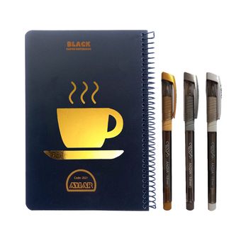 دفتر طراحی 50 برگ آیلار مدل برگی به همراه خودکار بسته 4 عددی