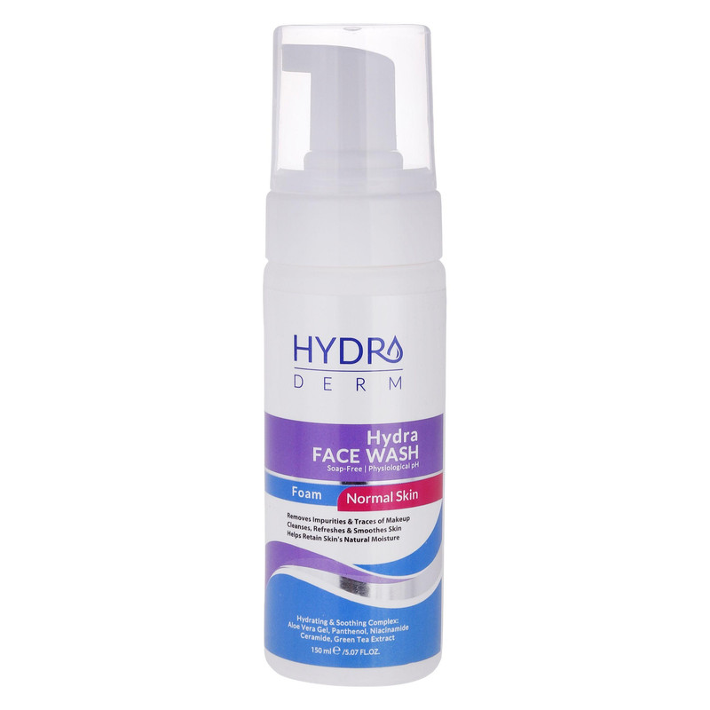 فوم شستشو صورت هیدرودرم مدل آلوئه ورا مناسب پوست معمولی  حجم 150 میلی لیتر
