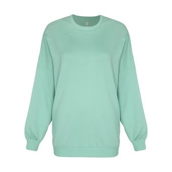 سویشرت زنانه پپا مدل Clover رنگ سبزآبی