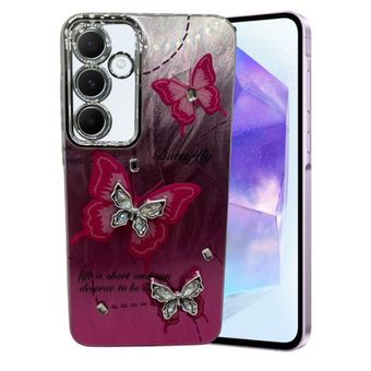 کاور طرح پروانه فلزی قرمز مناسب برای گوشی موبایل  سامسونگ Galaxy A55