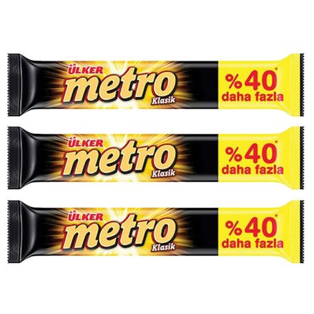شکلات مترو با مغز بادام و کارامل اولکر - 50 گرم بسته 18عددی