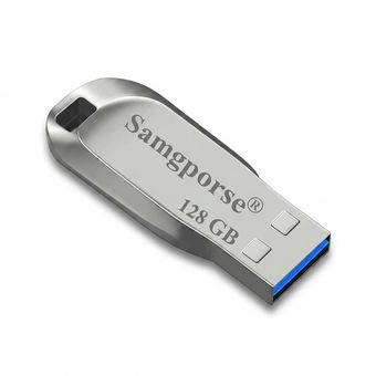 فلش مموری فلزی سمگپرس مدل HIGH SPEED ظرفیت 128 گیگابایت با رابط USB 2.0، سرعت خواندن 20 مگابایت بر ثانیه، طراحی بدون درپوش و شیا