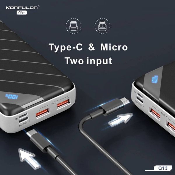 شارژ همراه کانفلون مدل Q13 ظرفیت 20000 میلی آمپر ساعت