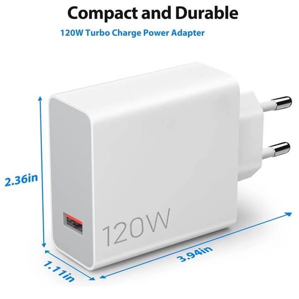 شارژر دیواری 120 وات شیائومی مدل VCA7GACH (اورجینال بازار) به همراه کابل و جعبه