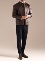 کاپشن چرم طبیعی قهوه ای کارلوتی کد j197