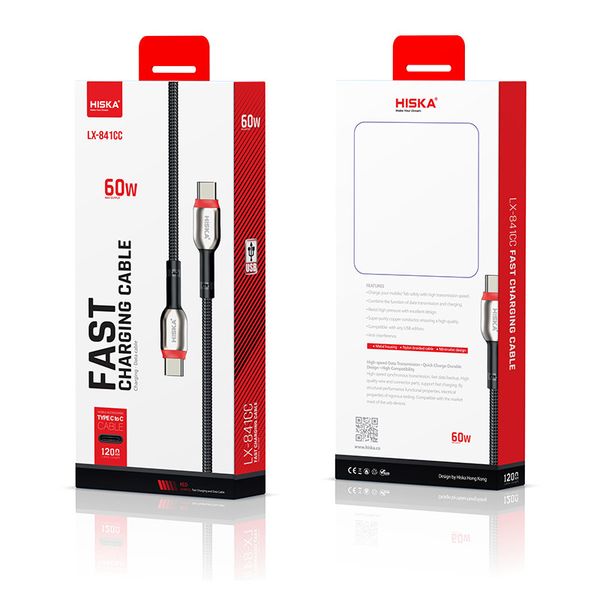 کابل USB-C هیسکا مدل LX-841CC طول 1.2 متر