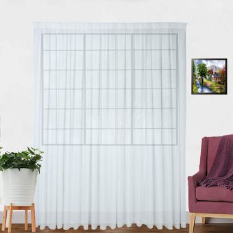 پرده باربد مدل حریر ساده پلیسه سایز 280 × 300 سانتی متر