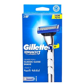 خود تراش ژیلت مدل Mach3 Turbo 3D به همراه تیغ یدک