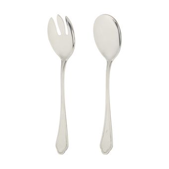 قاشق و چنگال سرو سالاد ناب استیل مدل ونیز کد SZ-300-03