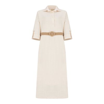 مانتو زنانه السانا مدل کادوسا کد 218109 رنگ شیری