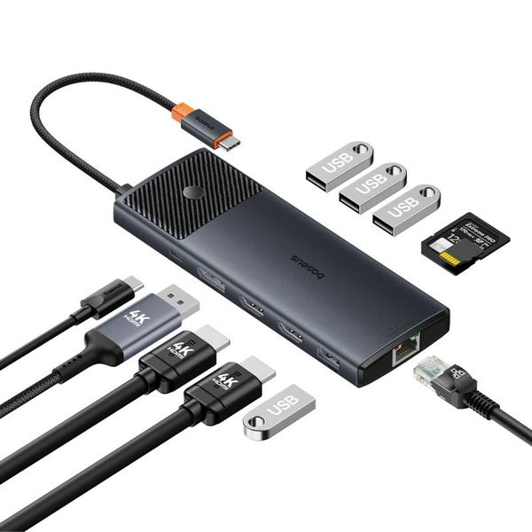 هاب 11 پورت USB-C بیسوس مدل BS-OH098 (گارانتی 24 ماهه آونگ)
