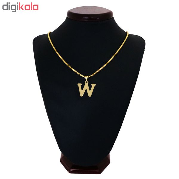 گردنبند مردانه طرح حرف W کد h07