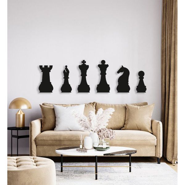 استیکر دیواری مدل مهره های شطرنج کد C28 مجموعه 6 عددی