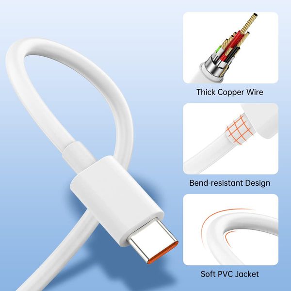 کابل تبدیل USB به USB-C نیبیوا مدل Fast Charge 120W طول 2 متر