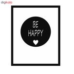 استیکر چوبی طرح Be Happy کد 108