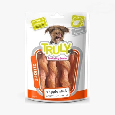 تشویقی دنتال سگ ترولی (ونپی) مدل وجی استیک طعم مرغ و هویج Truly Veggie stick