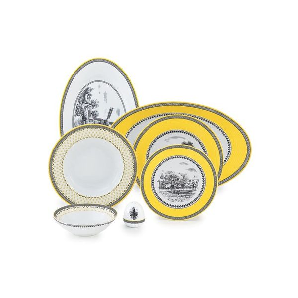 سرویس غذاخوری 28 پارچه چینی زرین ایران مدل ایتالیا اف ویلیج کد 0128 درجه عالی