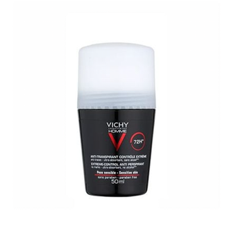 مام رول مردانه 48 ساعته پوست حساس ویشی Vichy Homme Anti-Transpirant Anti-Irritations 48H Deodorant Roll-On