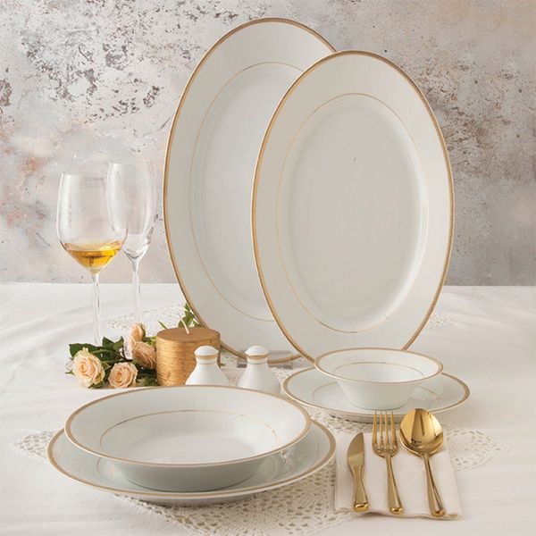 سرویس غذاخوری 35 پارچه چینی زرین ایران سری شهرزاد مدل سپینود درجه یک