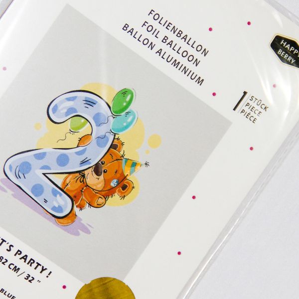 بادکنک فویلی عدد 2 هپی بری طلایی سایز 32 اینچ