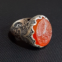 انگشتر عقیق حکاکی کف العباس علیه السلام قلمکاری