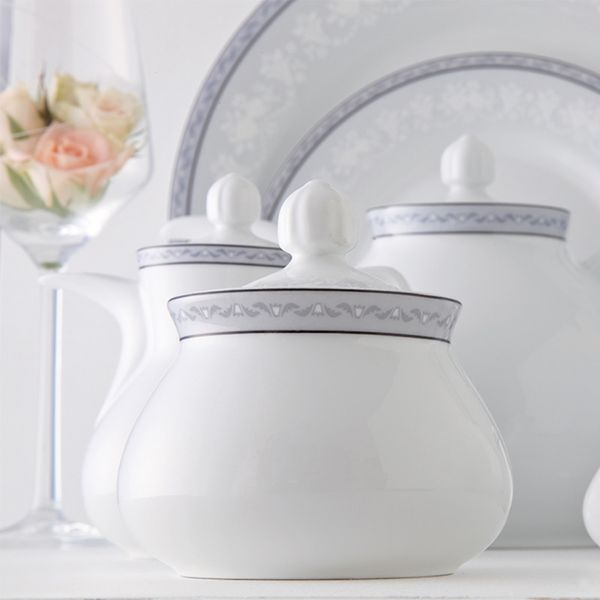 سرویس غذاخوری 108 پارچه 12 نفر چینی زرین ایران مدل وایت رز سری شهرزاد درجه یک