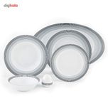 سرویس چینی 102 پارچه کامل چینی زرین ایران سری ایتالیا اف مدل سیلور لاینر درجه یک