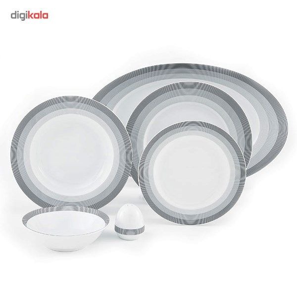 سرویس چینی 102 پارچه کامل چینی زرین ایران سری ایتالیا اف مدل سیلور لاینر درجه یک