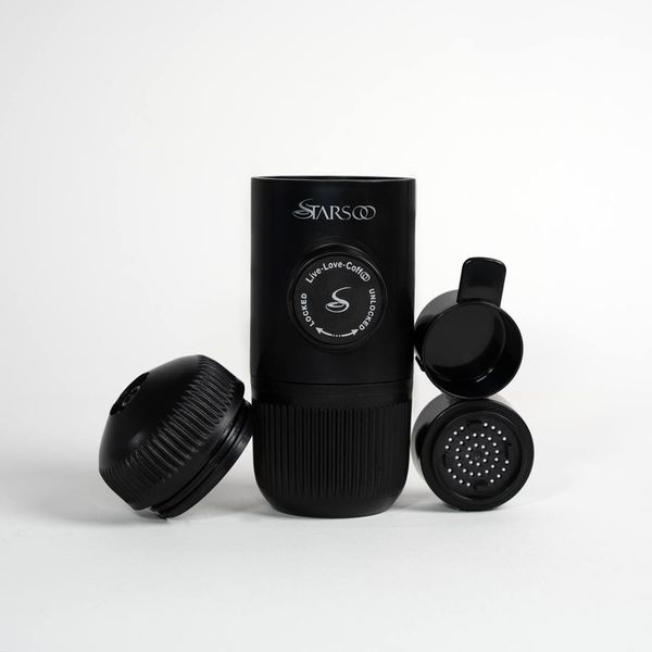 ست کامل 3 عددی اسپرسوساز سفری استارسو رنگ مشکی گارانتی دار اقساطی