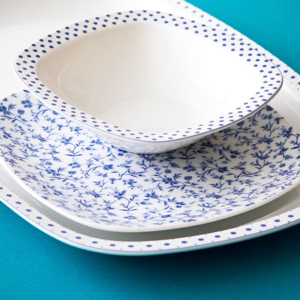 سرویس غذاخوری 27 پارچه چینی زرین ایران مدل کواترو ورنیکا درجه یک