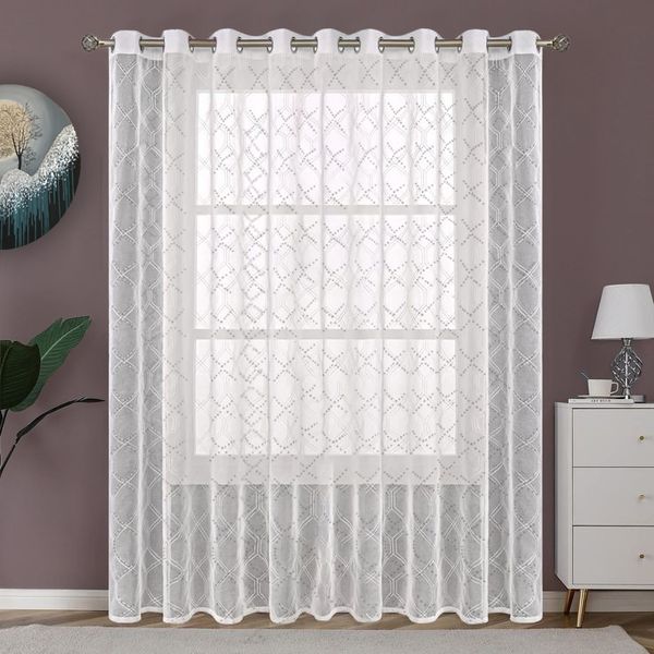 پرده تیکو دکو مدل خامه‌ دوزی گیپور صدفی bradley3110 سایز 300x280 سانتی متر*394