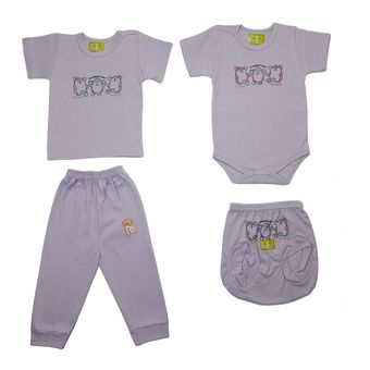 ست 4 تکه نوزادی مدل پنگوئن