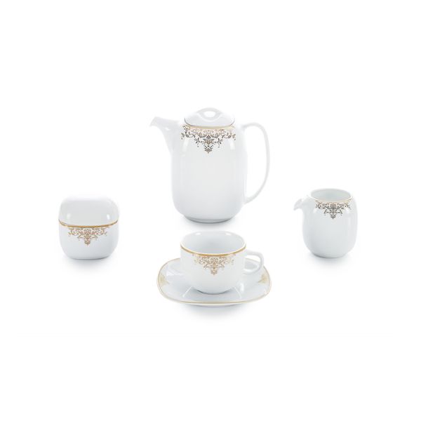 سرویس غذاخوری 98 پارچه 12 نفر چینی زرین ایران مدل کواترو مونت کارلو درجه عالی