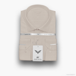 پیراهن مردانه کرم استخوانی پارچه فلورا