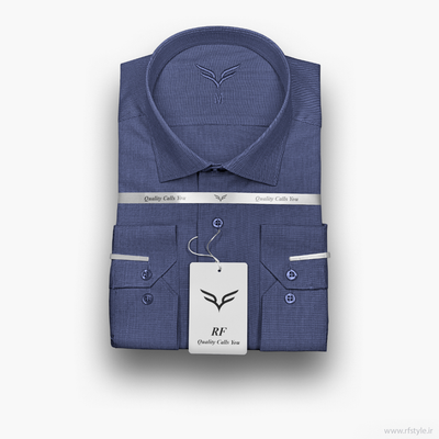 پیراهن مردانه آبی‌نفتی روشن