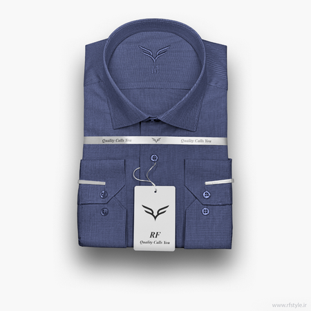 پیراهن مردانه آبی‌نفتی روشن